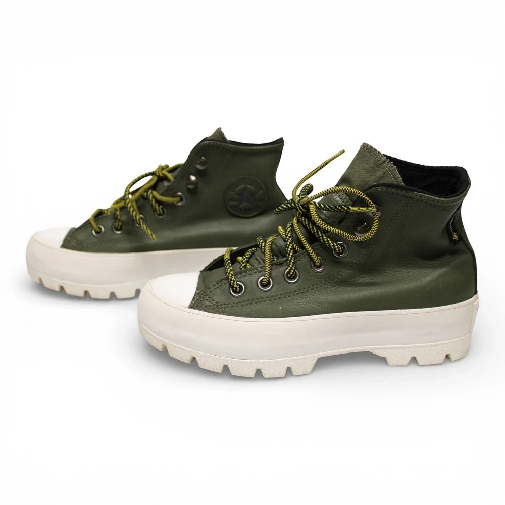 Converse Chuck Taylor Lugged Winter GORE-TEX Womens 5.5 Olive Green 566154C Good